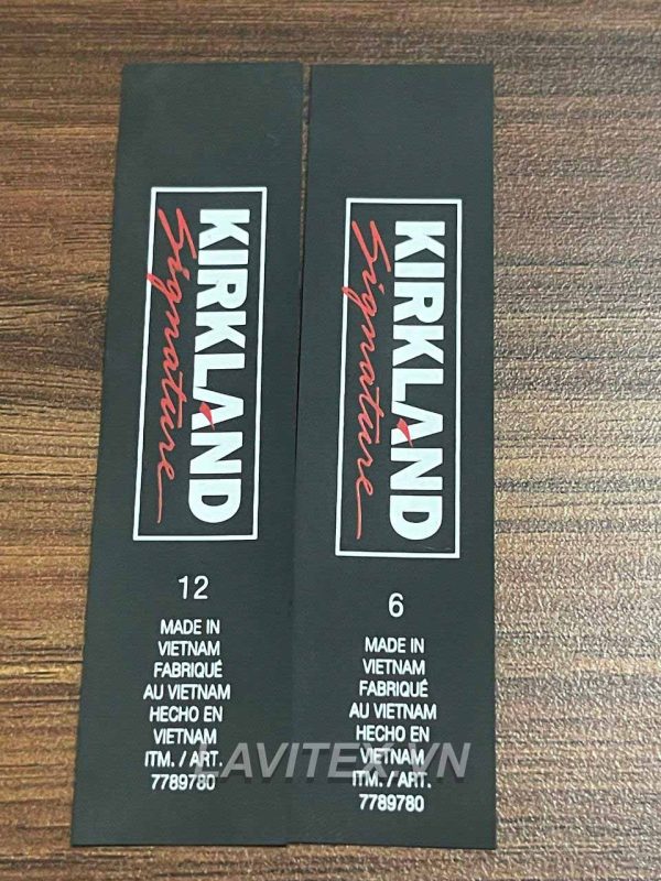 In tem lụa tại Bình Dương – Chất lượng vượt trội, giá thành cạnh tranh 5 in tem lụa KIRKLAND