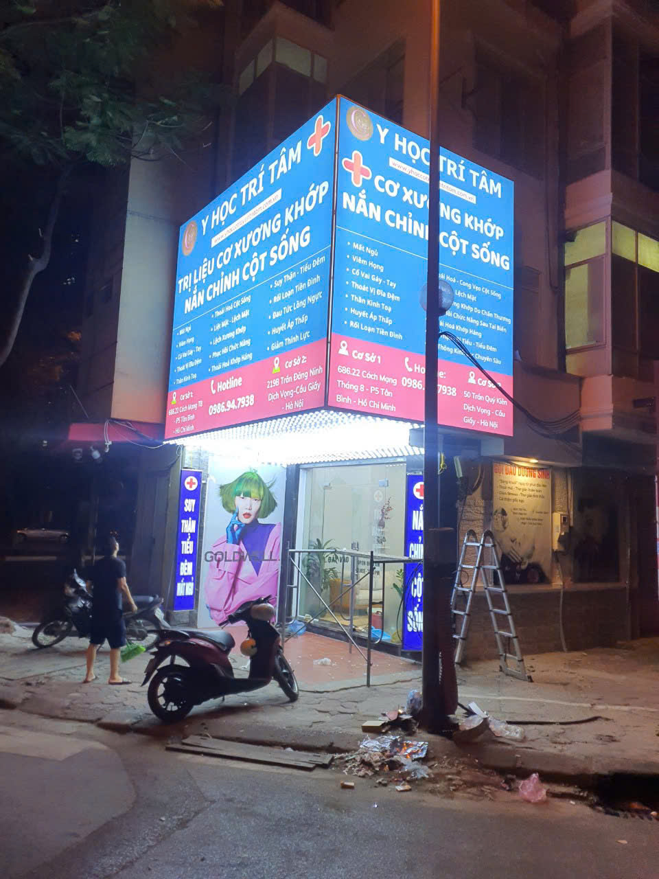thi công biển hộp đèn bạt 3m gắn led sáng mặt tại hà nội
